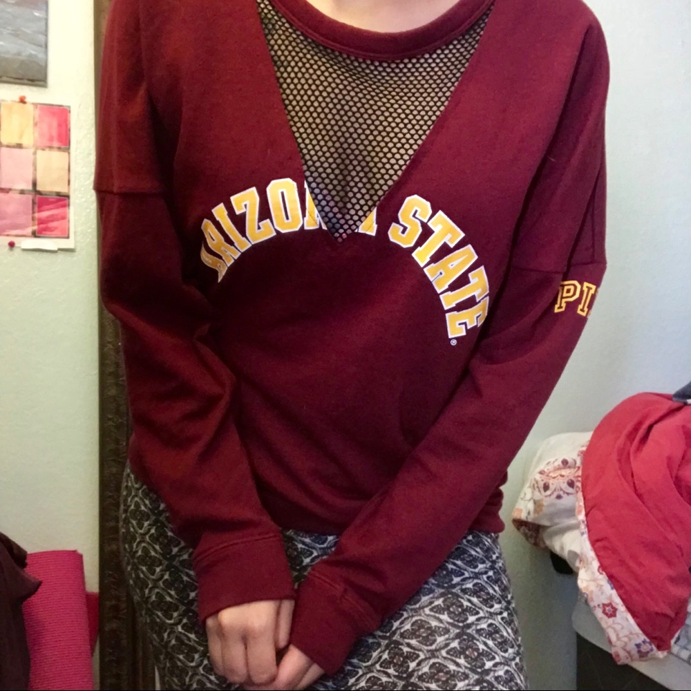PINK // Maroon Arizona State Collegiate Sweater